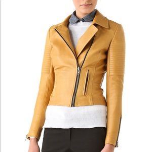 A.L.C. yellow leather moto jacket